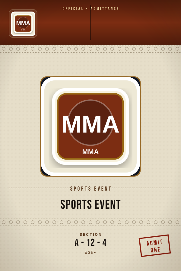Free Ticket Stub sports poster sample for a UFC 312 main event fight card